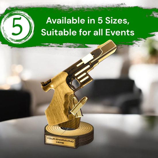 Grove Classic Pistol Shooting Real Wood Trophy