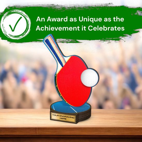 Grove Table Tennis Ping Pong Real Wood Trophy