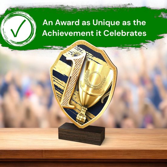 Arden First Place Real Wood Shield Trophy