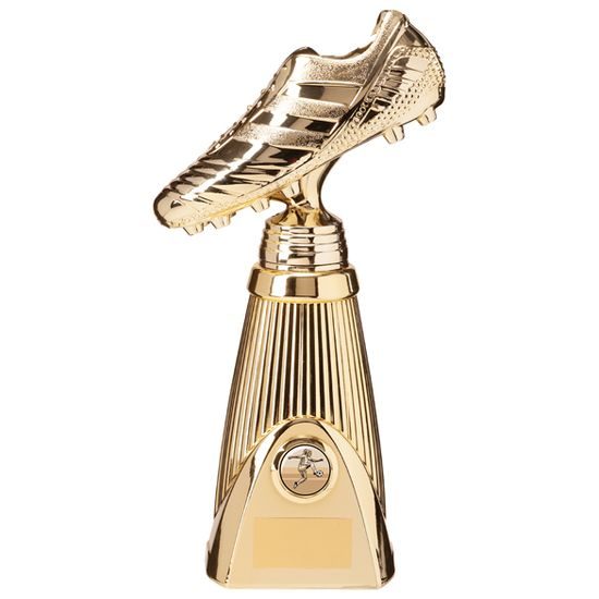 Striker Deluxe Gold Football Boot Trophy (FREE LOGO)