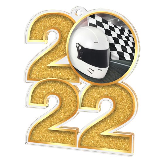 Motor Racing 2022 Gold Acrylic Medal