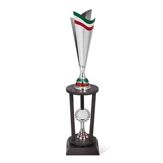 Verde Three Column Silver Trophy