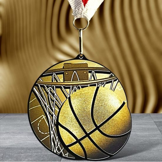 Rincon Classic Basketball Black Acrylic Medal
