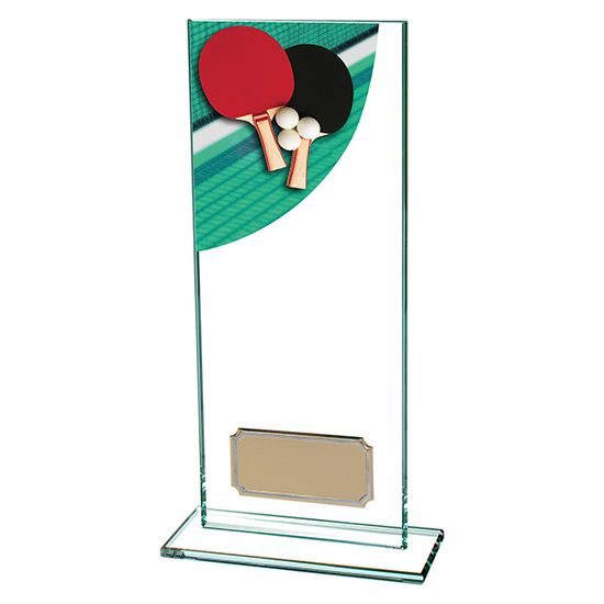 Colour Curve Jade Glass Table Tennis Trophy