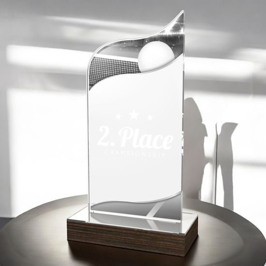 United Table Tennis Acrylic Wood Fusion Trophy