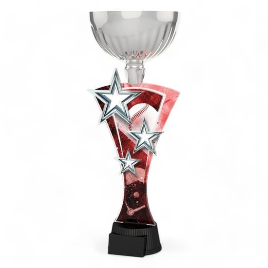 Triple Star Baseball Silver Trophy Cup