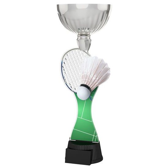 Montreal Badminton Racket and Shuttlecock Silver Cup Trophy