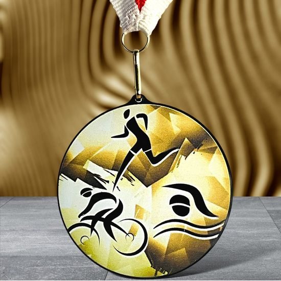 Rincon Classic Triathlon Black Acrylic Medal