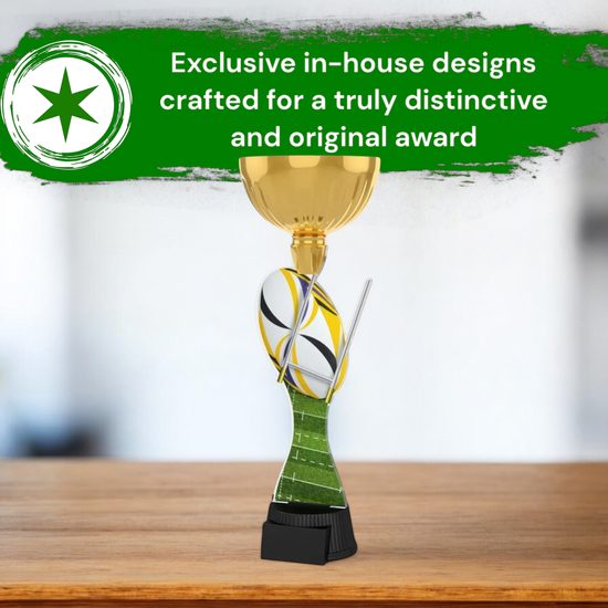 Vancouver Rugby Ball and Goal Gold Cup Trophy