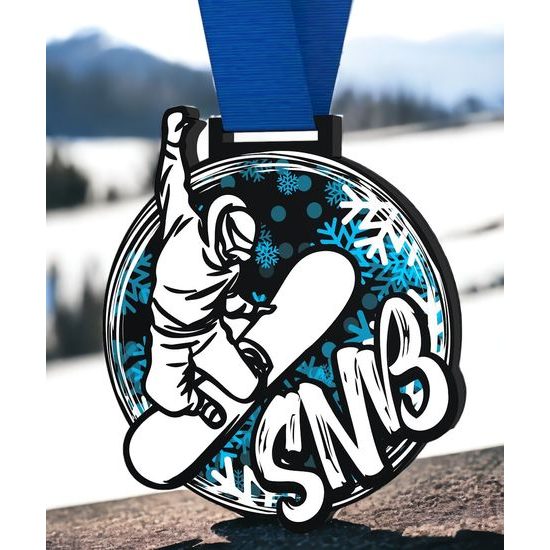 Giant Snowboarding Black Acrylic Medal