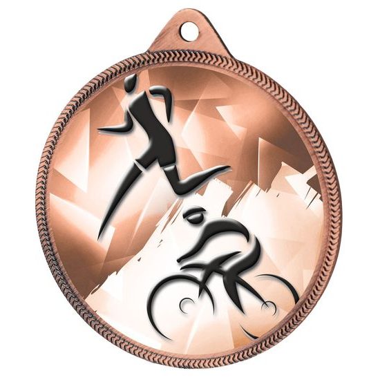 Duathlon Classic Texture 3D Print Bronze Medal