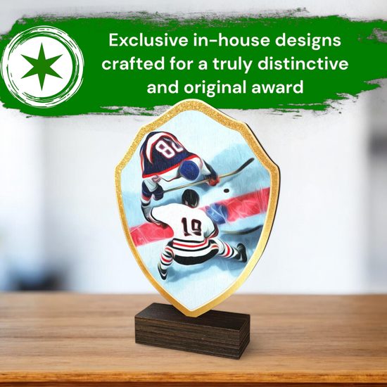 Arden Ice Hockey Real Wood Shield Trophy