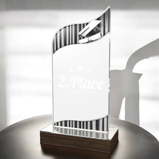 United Graduation Acrylic Wood Fusion Trophy