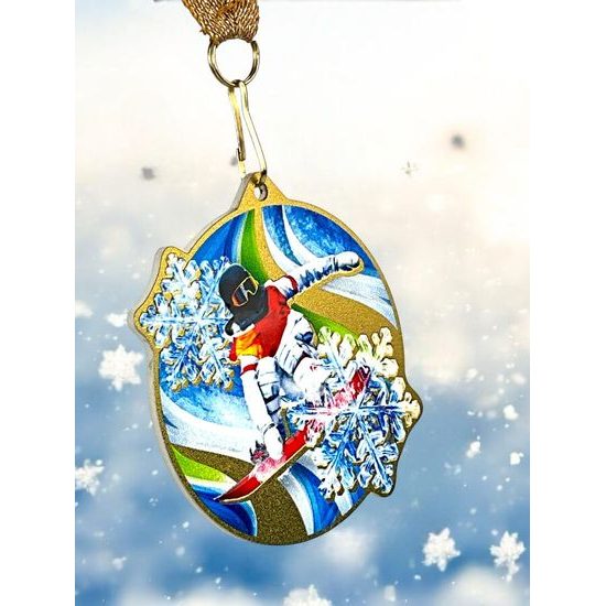 Aurum Snowboarding Stainless Steel Medal