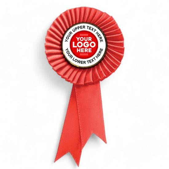 Mini Red Satin Feel Logo Rosette