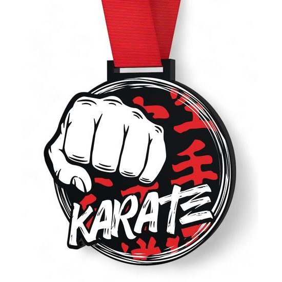 Giant Karate Black Acrylic Medal