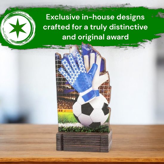 Shard Football Goalkeeper Eco Friendly Wooden Trophy