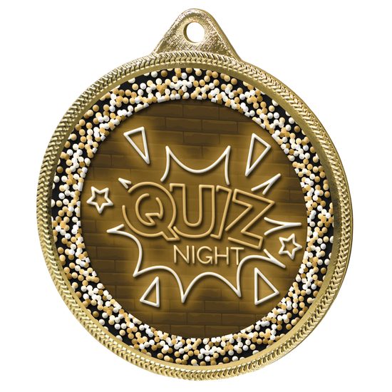 Quiz Night Classic Texture 3D Print Gold Medal