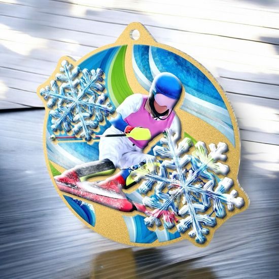 Aurum Skiing Stainless Steel Medal