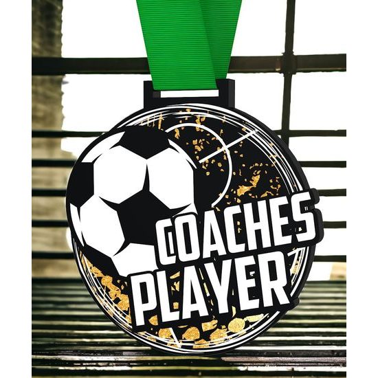 Giant Coaches Player Black Acrylic Football Medal