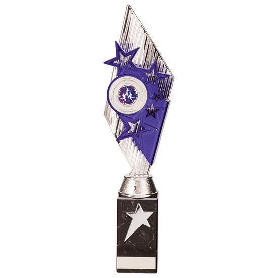 Pizzazz Silver and Purple Stars Trophy