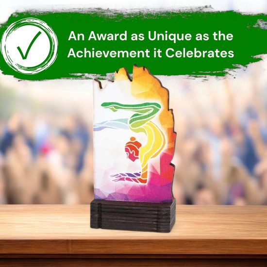 Shard Gymnastics Arts Eco Friendly Wooden Trophy