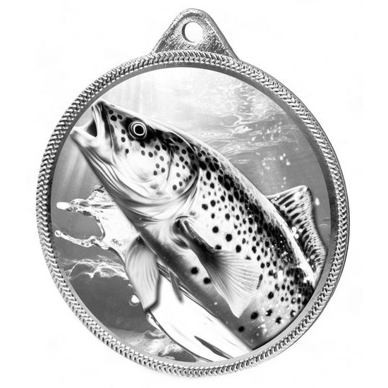 Trout Fishing Texture Classic Print Silver Medal