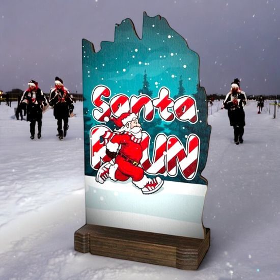 Shard Chestnut Santa Run Eco Friendly Wooden Trophy