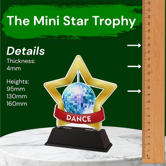 Mini Star Glitterball Dance Trophy