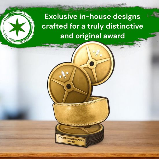 Grove Classic Weight Training Real Wood Trophy