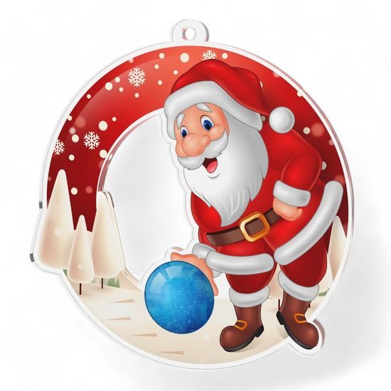 Snowy Father Christmas Tenpin Bowling Medal