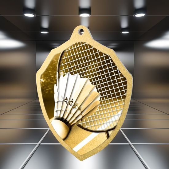 Molton Classic Badminton Stainless Steel Shield Medal