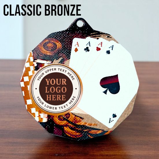 Dodeca Poker Stainless Steel Logo Insert Medal