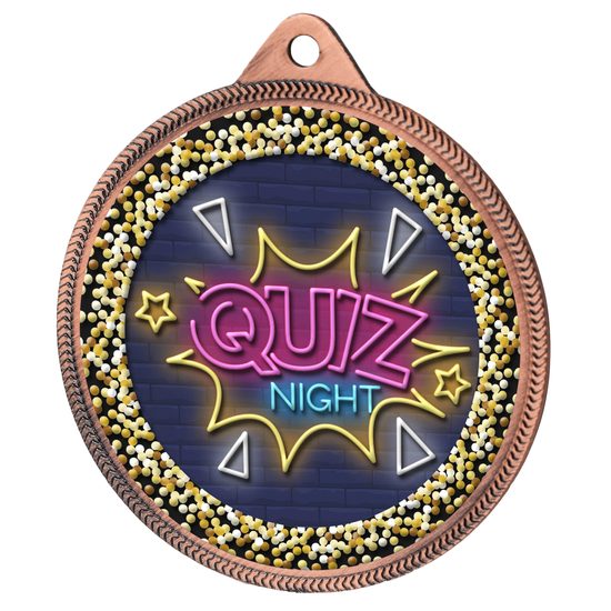 Quiz Night Colour Texture 3D Print Bronze Medal