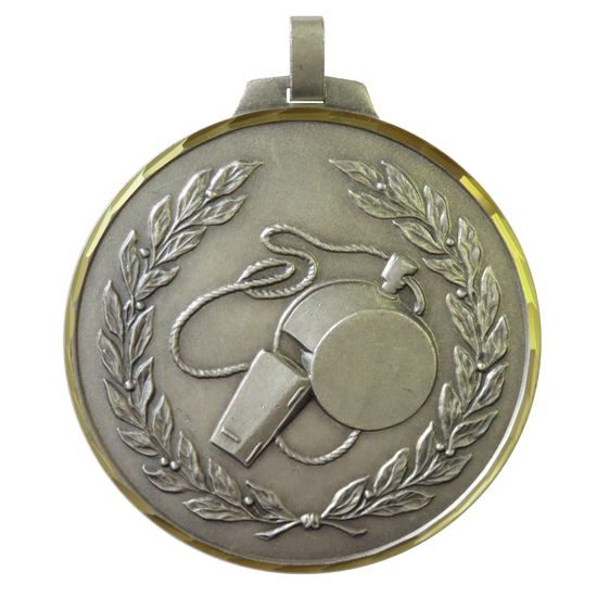 Diamond Edged Referee Whistle Silver Medal