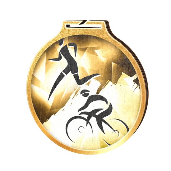 Habitat Classic Duathlon Gold Eco Friendly Wooden Medal