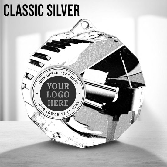 Dodeca Piano Music Stainless Steel Logo Insert Medal