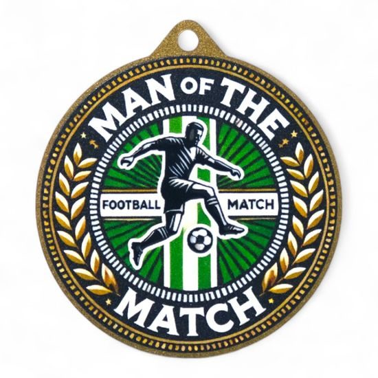 Quantum Football Man of the Match Stainless Steel Medal