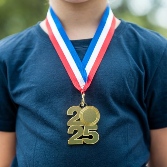 2025 Stainless Steel Logo Insert Gold Medal