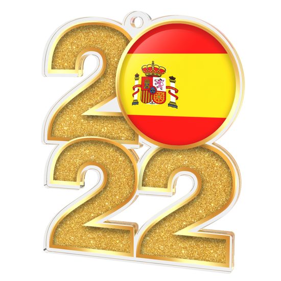 Spanish Flag Gold Acrylic 2022 Medal