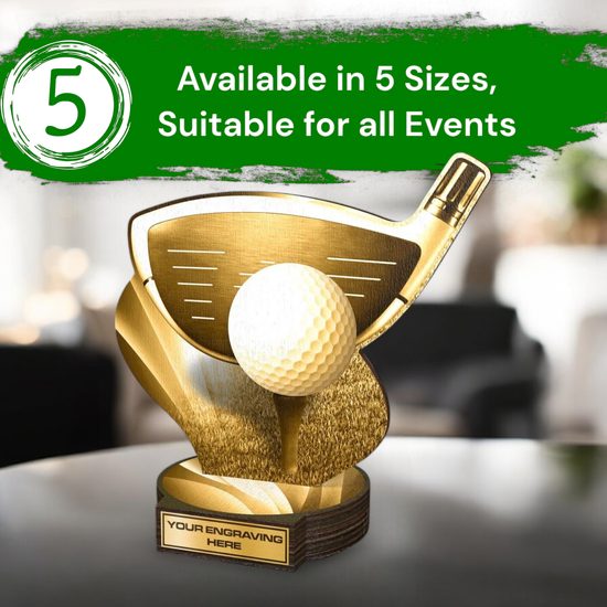Grove Classic Golf Driver Real Wood Trophy