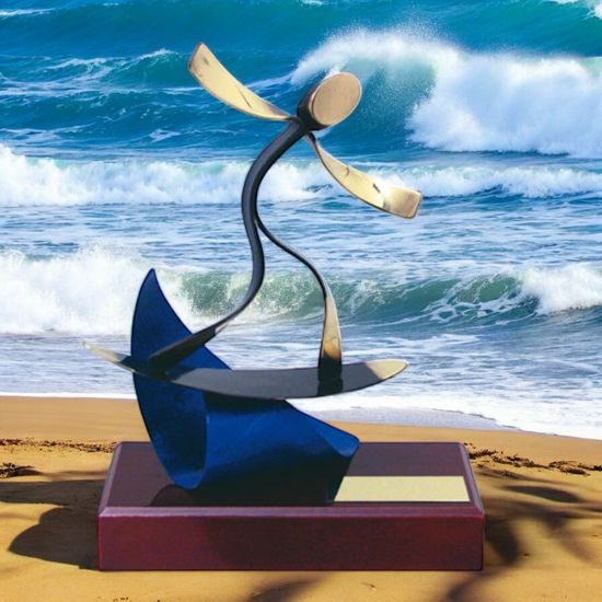 Barcelona Surfing Handmade Metal Trophy