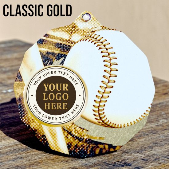 Dodeca Baseball Stainless Steel Logo Insert Medal