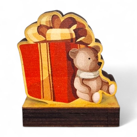 Traditional Christmas Gift Real Wood Decoration (75mm)