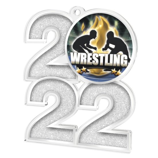 Wrestling 2022 Silver Acrylic Medal