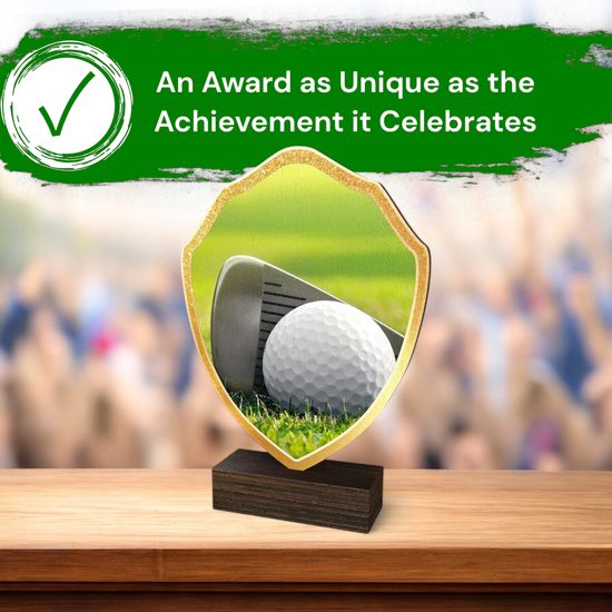 Arden Golf Real Wood Shield Trophy