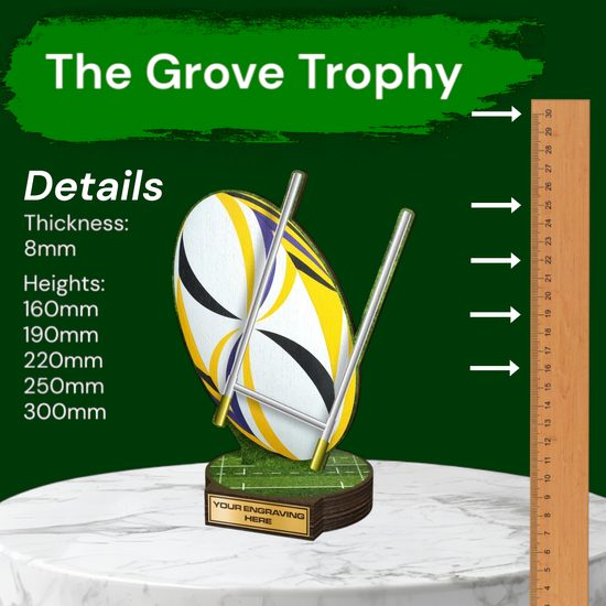 Grove Rugby Real Wood Trophy