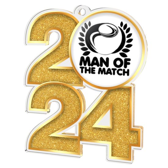 Rugby Man of the Match 2024 Acrylic Medal