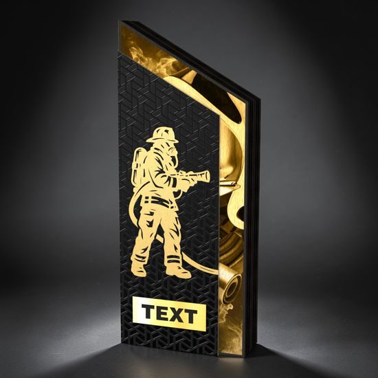 Spire Edge Metal & Wood Firefighter Trophy