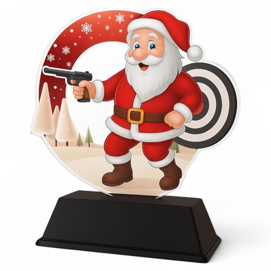 Santa Pistol Shooting Christmas Trophy